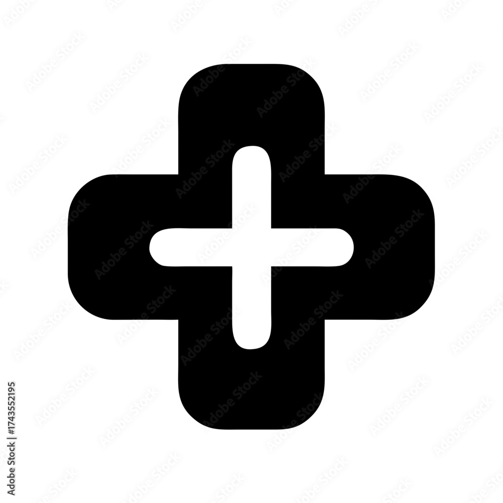 Obraz premium Simple plus sign for addition and healthcare