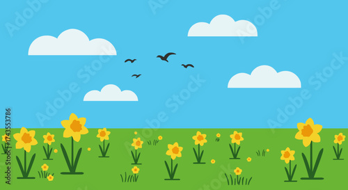 Spring, flower, bird