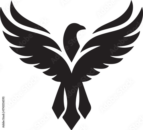 angel wings black silhouette of a bird vector illustration