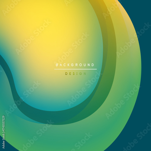 Abstract gradient background. Yellow, green, teal hues blend smoothly. Minimalist design with curved shapes, modern aesthetic.