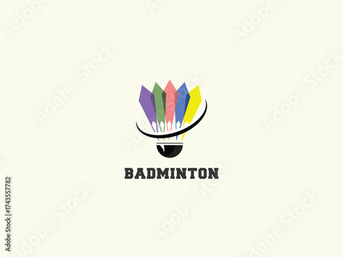 Badminton logo design vector template 