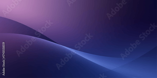 Bright, soft blue and purple waves of light flow in a smooth, abstract curve design for a dynamic wallpaper background