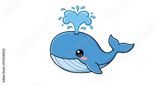 Cartoon whale with spout