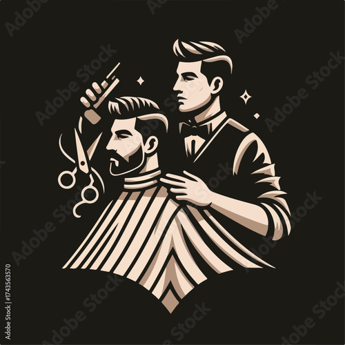 barberman illustration vector