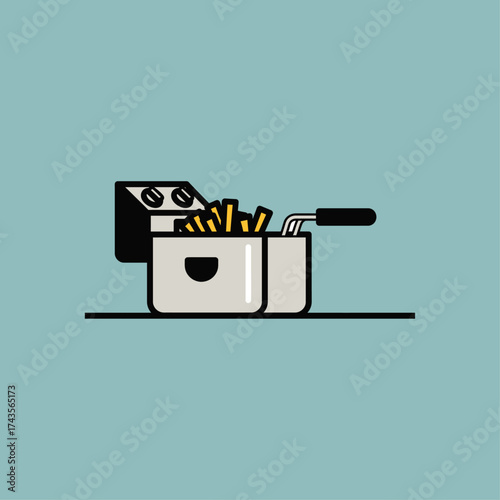 Deep Fryer icon flat vector design.