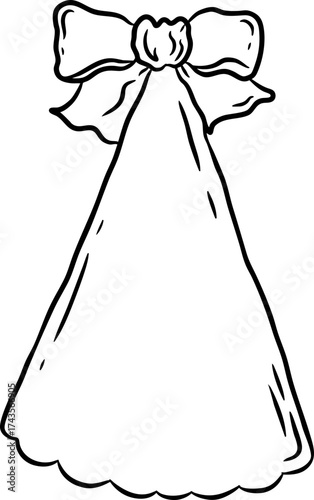 Hand Drawn Bow and Drape