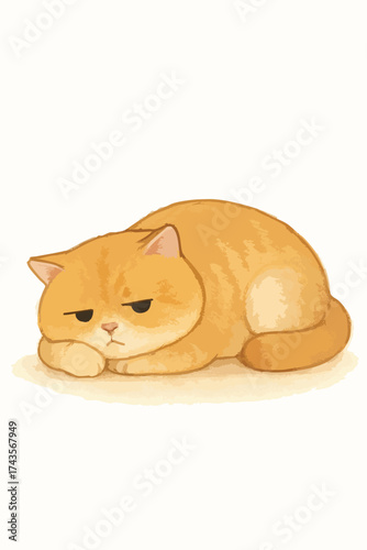 A cat is laying down on the floor