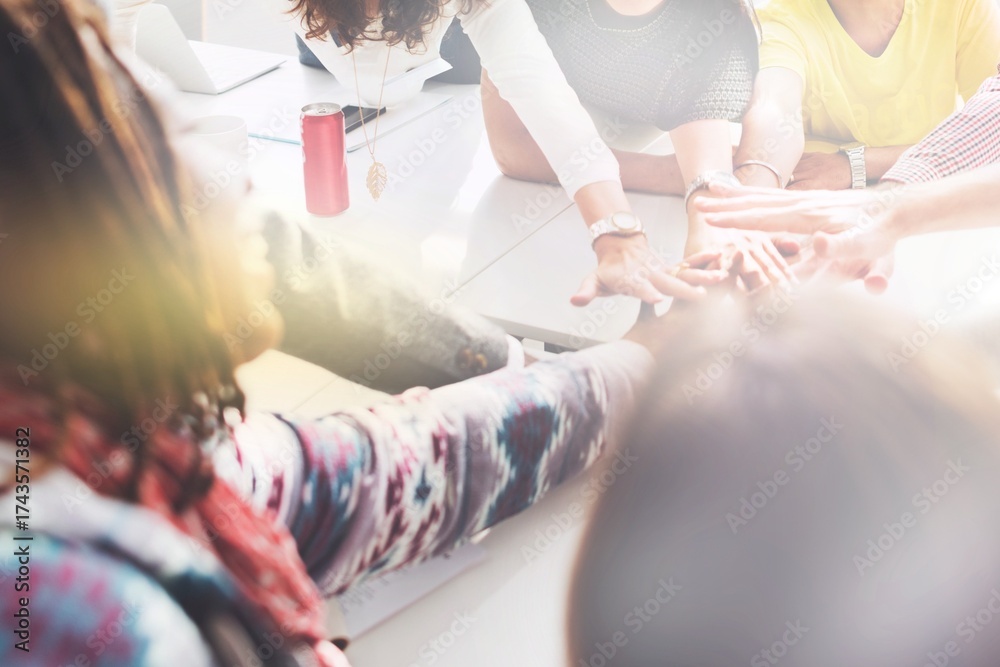 Fototapeta premium Joined hands for teamwork business