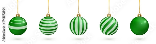 Shiny green Christmas ornament PNG. Decorative bauble with festive pattern vector illustration