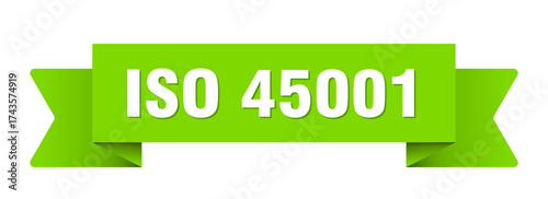 iso 45001 ribbon isolated on transparent background. iso 45001 ribbon