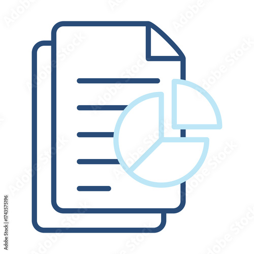 Report Icon Color Outline Style. Vector Illustration Design