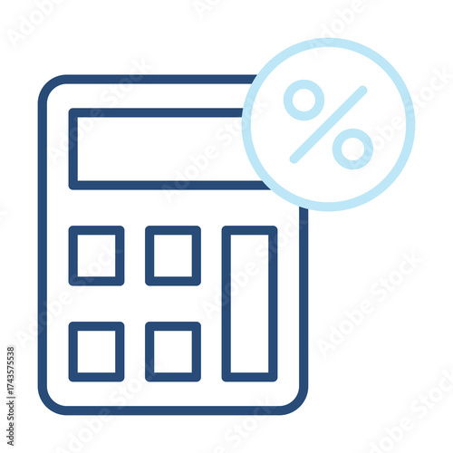 Calculation Icon Color Outline Style. Vector Illustration Design
