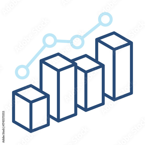 Statistic Icon Color Outline Style. Vector Illustration Design