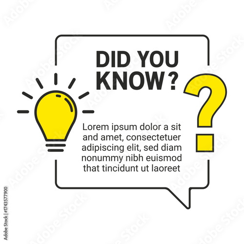 Did You Know label design Vector illustration for education, business, advertising