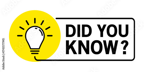 Did You Know label design Vector illustration for education, business, advertising