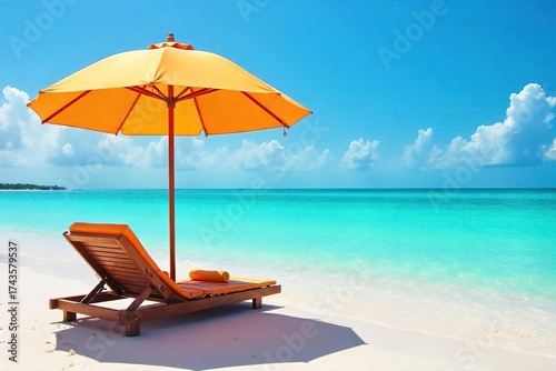 Relaxing on a Vibrant Bahamas Beach Turquoise Waters, Sunny Day, Perfect Tropical Getaway