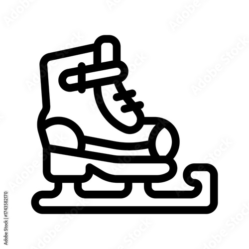 icon ice skate with style outline