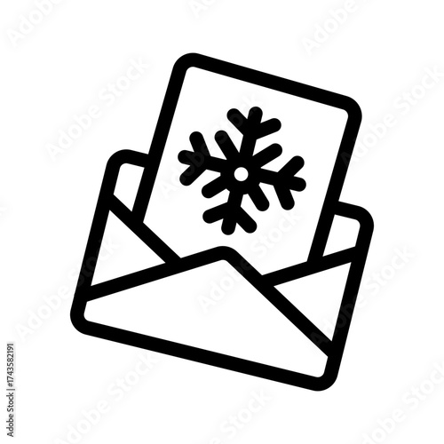 icon mail with style outline