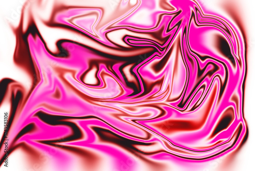 Vibrant pink and white abstract swirls with dark accents