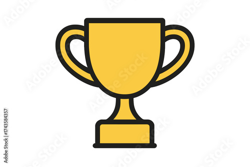 Golden trophy cup icon symbolizing victory, success, and championship achievement