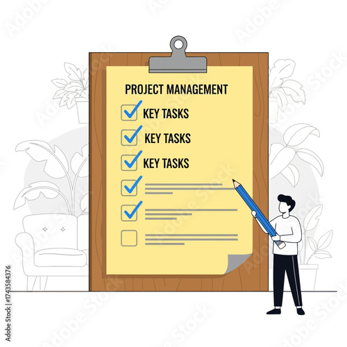 Efficiently managing project tasks with checklist and clipboard for streamlined workflows and improved productivity at work