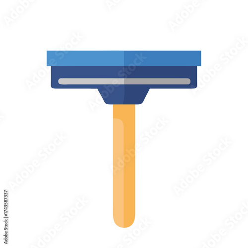Squeegee tool for cleaning windows in flat vector style  