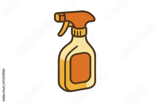 Stylized graphic of a household cleaning spray bottle with trigger nozzle