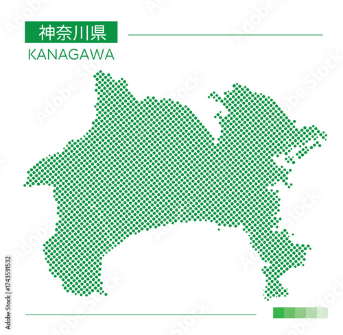 神奈川県・Kanagawa（横浜）ドット地図