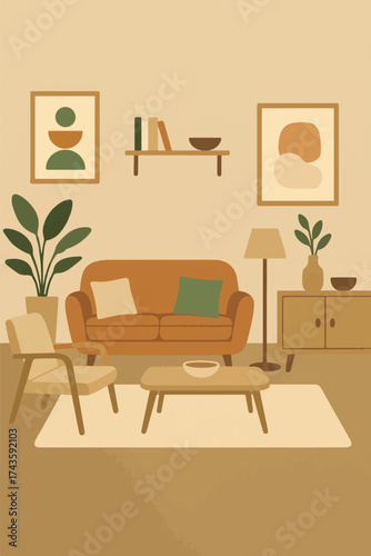 A room with furniture. A brochure for designers and furniture stores.