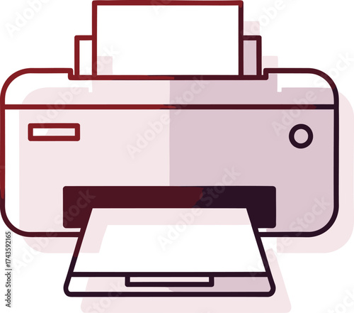 Office Equipment Printer Vector Icon Isolated.