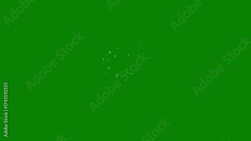 White glowing twinkling glitter star, magic sparkles glitter line stars, fairy dust wand glitter stars trail overlay, magic sparkles glitter line stars on green screen background. 4k video