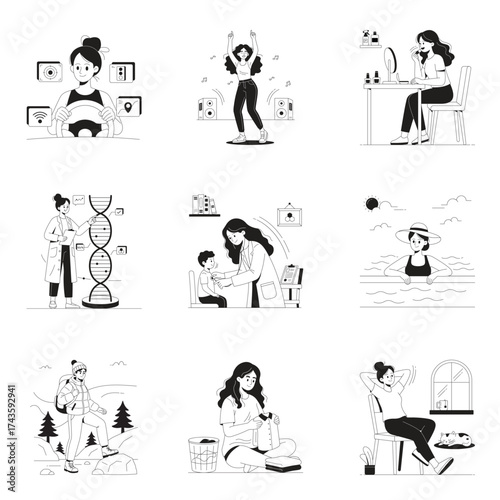 Girls Vector illustration set 2
