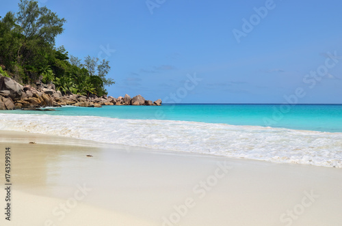 Anse Georgette tropical beach on Seychelles island