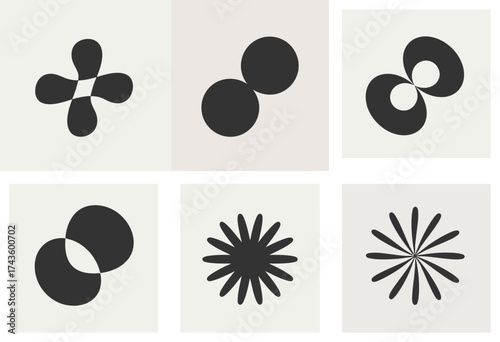 Abstract geometric vector shapes bundle scalable illustration for design projects eps format silhouette vector illustration white background