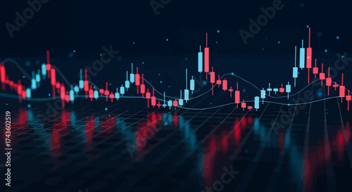 Digital stock market chart illustrating financial analysis and trading strategies