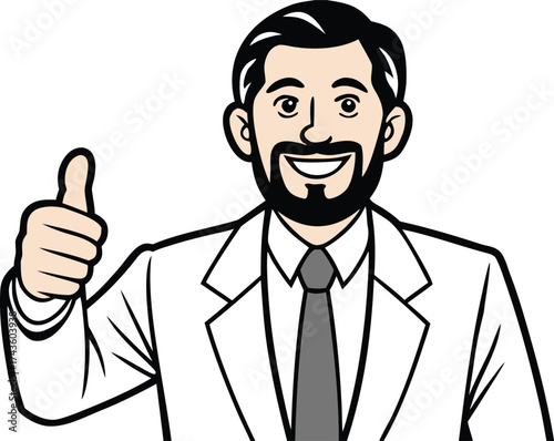 Businessman with Thumbs Up Illustration