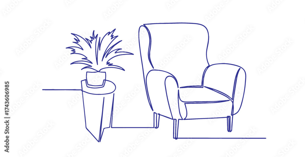 Fototapeta premium Furniture line art