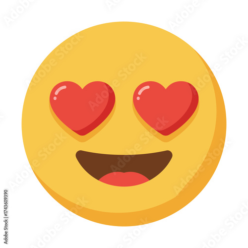 A joyful yellow character with heart-shaped eyes expressing adoration and love