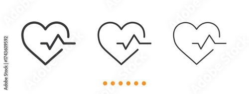 Hearth beat icon. Thin line icon vector