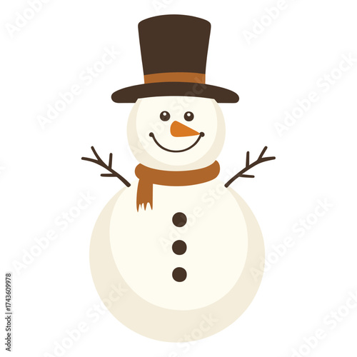Snowman illustration winter decoration vector