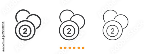 Pool Two Ball icon. Thin line icon vector