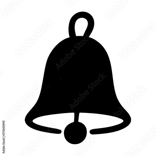 Minimalist black bell icon vector