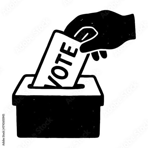 Voting hand ballot box illustration vector
