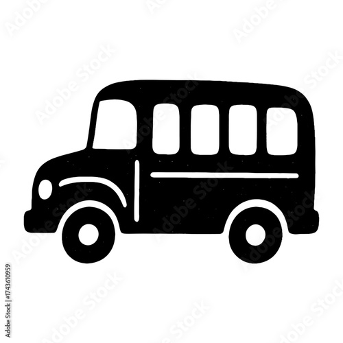 Vintage school bus silhouette illustration vector