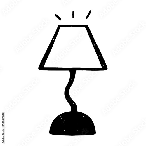 Minimalist lamp sketch illustration vector