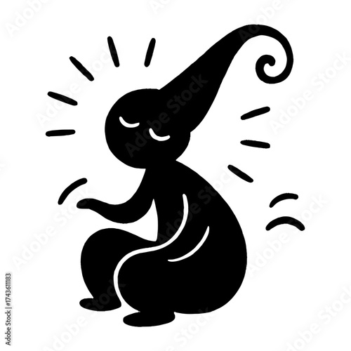 Whimsical silhouette character illustration vector