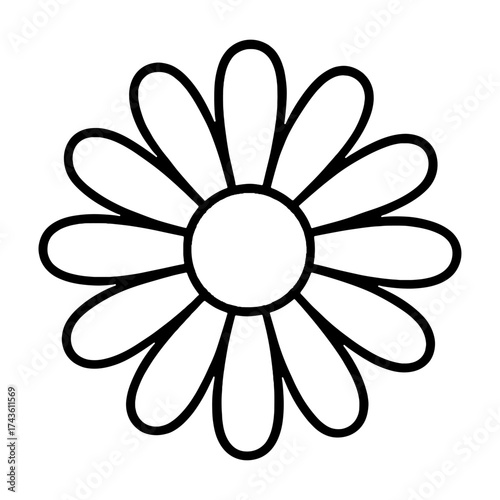 Simple daisy outline illustration vector