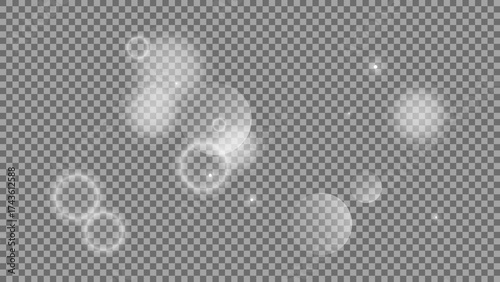 Bokeh circles on transparent background