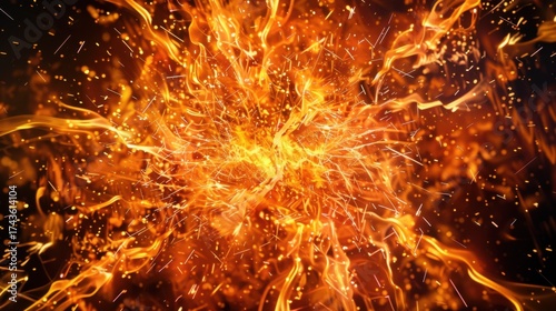 Fiery Abstract Art: Flames, Explosions, and Glowing Heat—From Love Symbols to Cosmic Fireballs