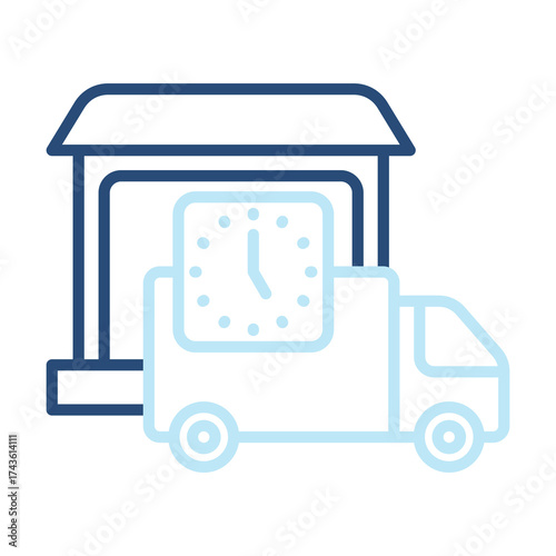 Delivery Icon Color Outline Style. Vector Illustration Design